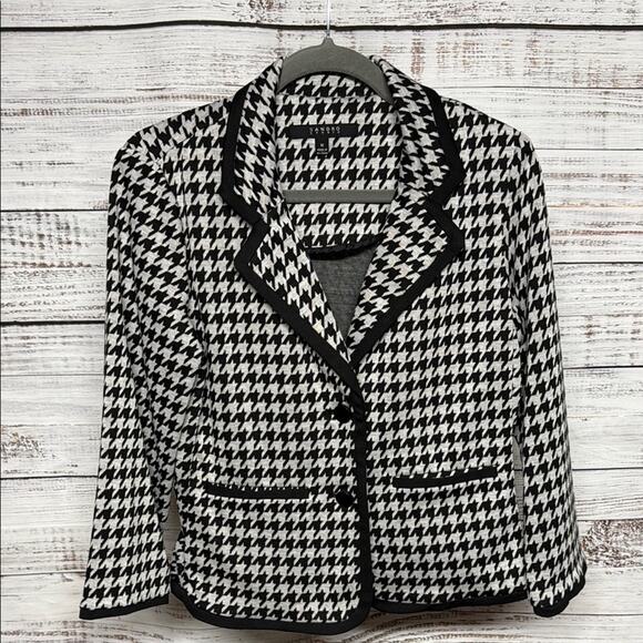 Sandro Studio Women's Black and White Houndstooth Jacket Medium - Picture 1 of 5